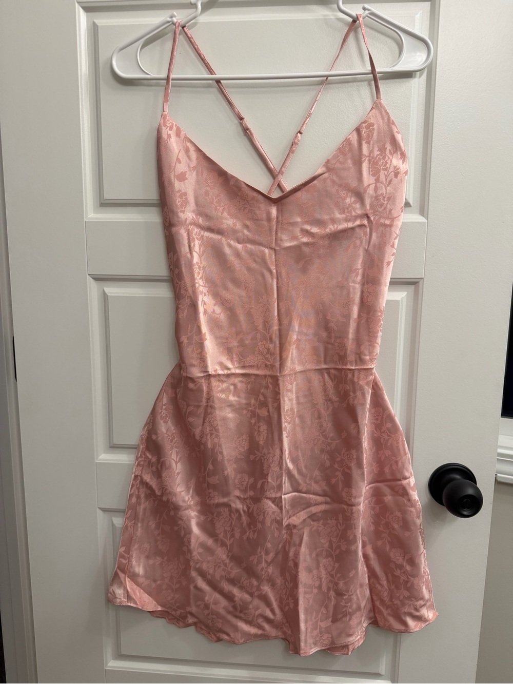 Victoria's Secret Gianni Pink Floral Jacquard Plunge Low Back Dress M